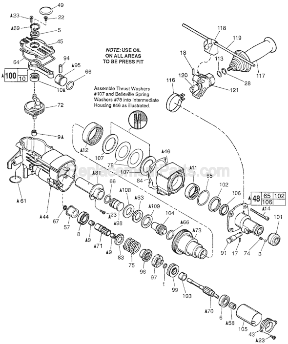 Milwaukee 5311 (SER 844C) Rotary Hammer Page B Diagram