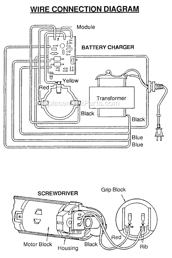 Milwaukee 6539-6 (SER 729-1001) 2.4 Volt Cordless Screwdriver Page B Diagram