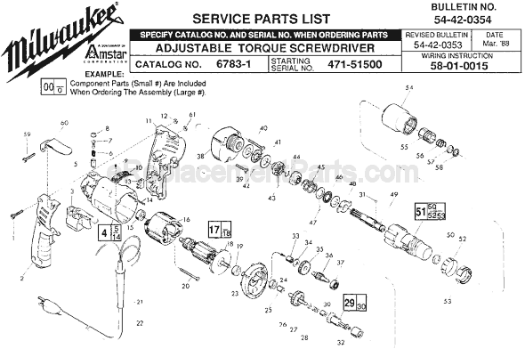Milwaukee 6783-1 (SER 471-51500) Electric Drill Page A Diagram