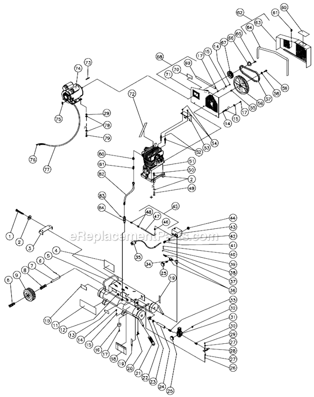 Mi-T-M AC1-PE03-08M Air Compressor Tank Assembly For Ac1-Pe03-08M (Before S/N 20026386) Diagram