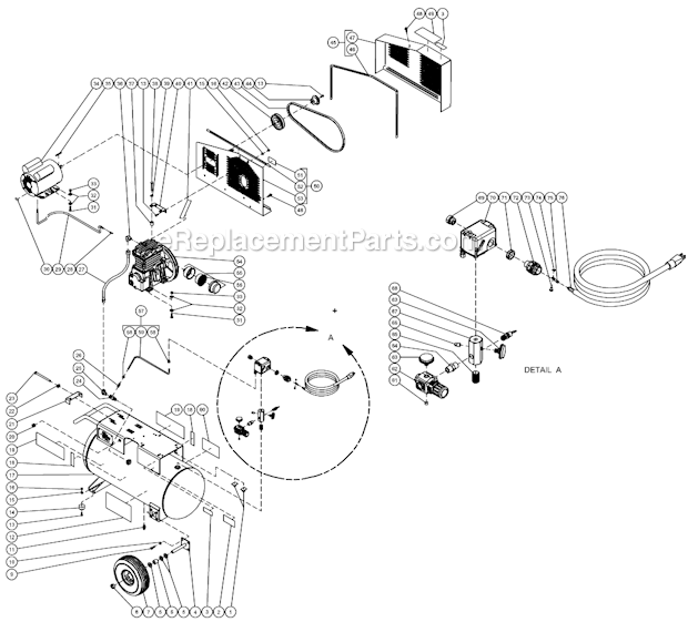 Mi-T-M AC1-PE15-20M Air Compressor Tank Assembly For Ac1-Pe15-20M (After S/N 20035390) Diagram