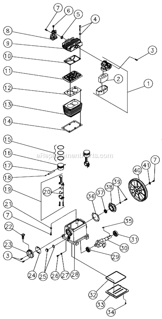 Mi-T-M AC1-SE05-60M Air Compressor Single Stage Compressor Diagram