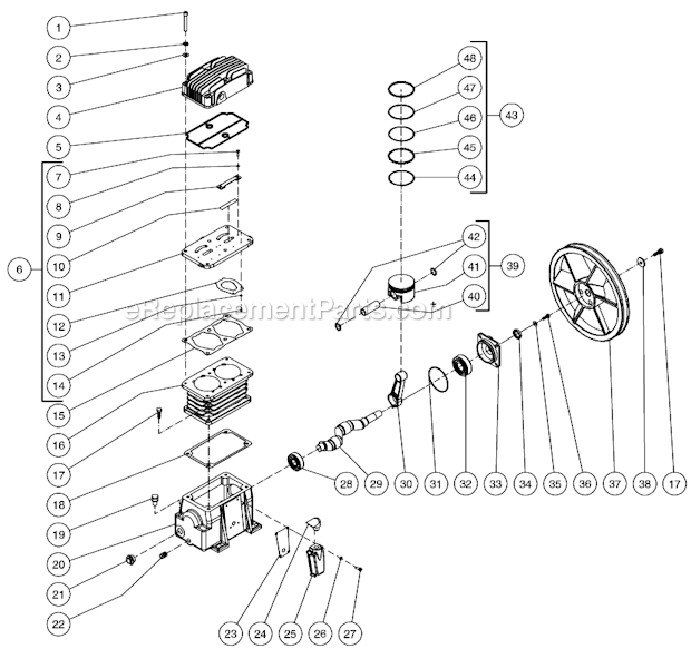 Mi-T-M AS1-PR07-08M Air Compressor Single Stage Compressor Diagram