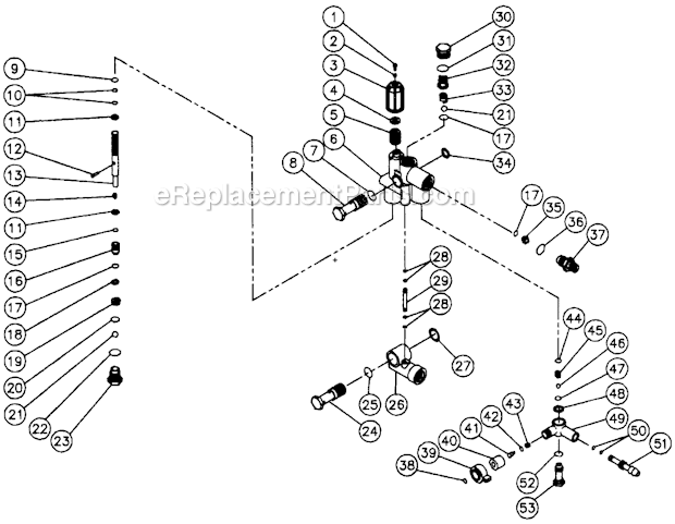 Mi-T-M CD-2804-0MVB Industrial Gasoline Cold Water Unloader Assembly Diagram