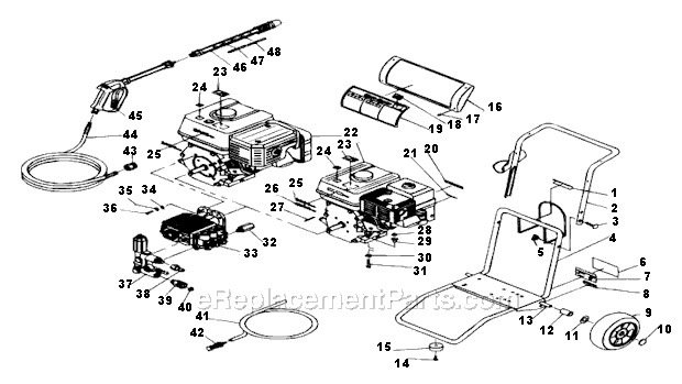 Mi-T-M CM-2804-0MHC Cold Water Chore Master Gasoline Frame Assembly Diagram