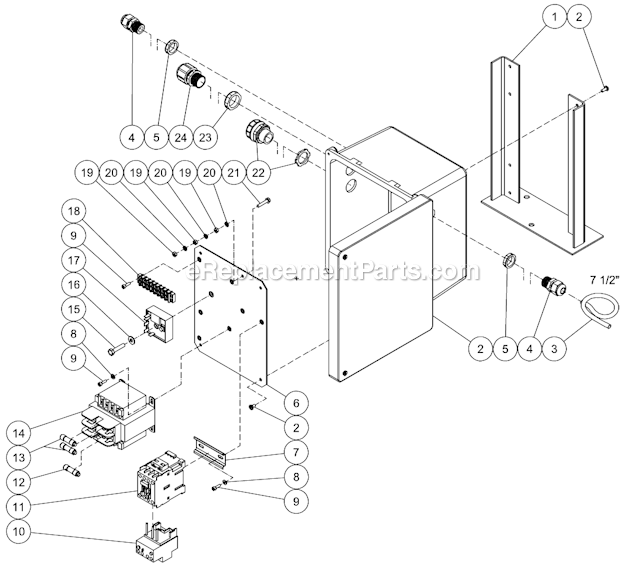 Mi-T-M CW-2004-SME3 Industrial Cold Water Electric Box Assembly Diagram