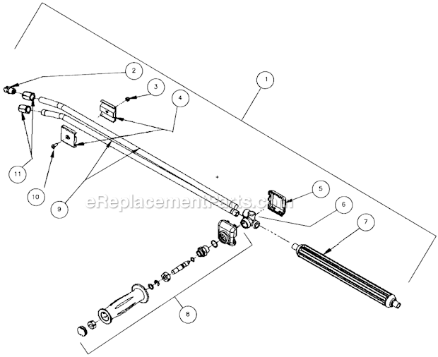 Mi-T-M HSP-2003-3MGV Industrial Hot Water Dual Lance Assembly Diagram