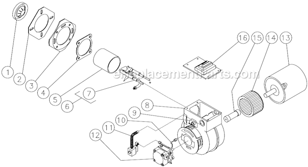 Mi-T-M HVS Series Industrial Hot Water Burner Assembly Before S/N 15008085 Diagram