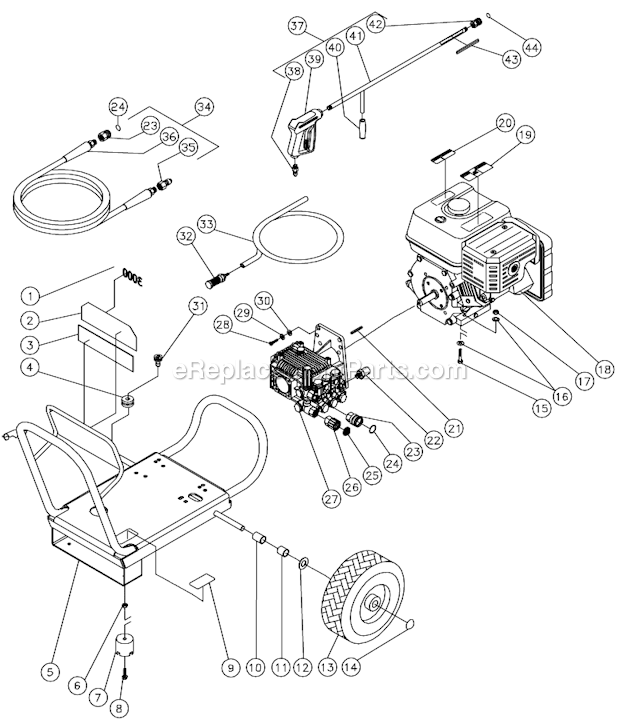 Mi-T-M WP-3003-0MVB Cold Water Work Pro Frame Assembly After S/N 10070000 Diagram