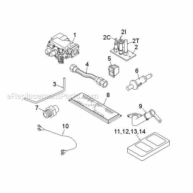 Monessen BDV500 Direct Vent Gas Fireplace Natural Gas Bdv500Nv7 And Propane Bdv500Pv7 Standing Pilot - Millivolt Control Diagram