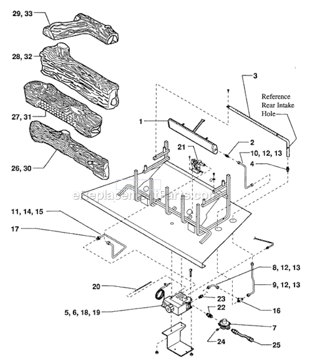 Monessen DZ36NT Fireplace Gas Fireplace Manual Diagram