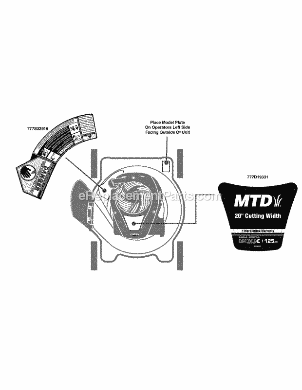 MTD 11A-02BT706 Lawn Mower Label_Map_11A-02Bt706 Diagram