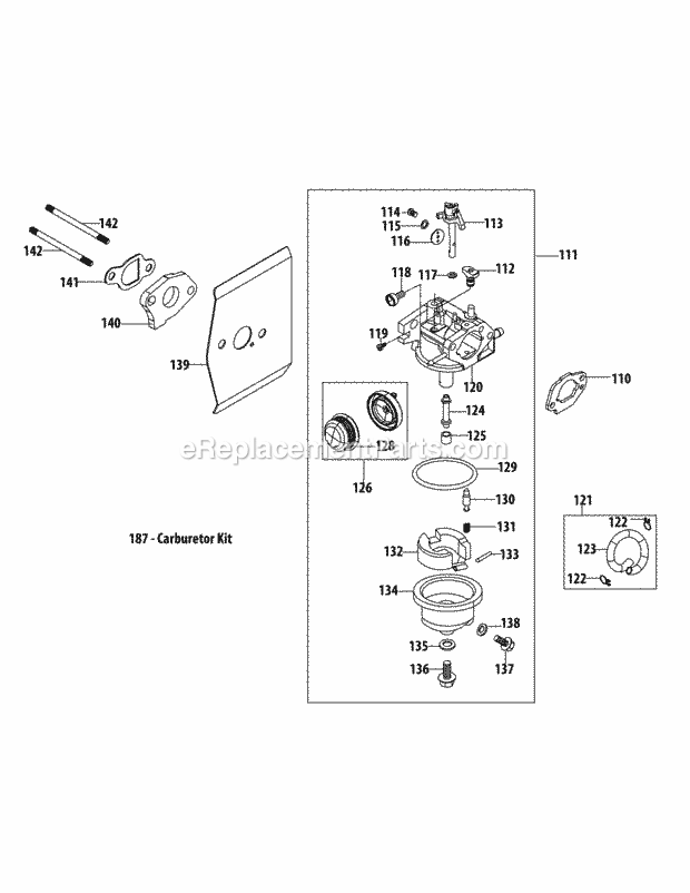 MTD 11A-02JX706 (2013) Lawn Mower 1P65Nu_Carburetor Diagram