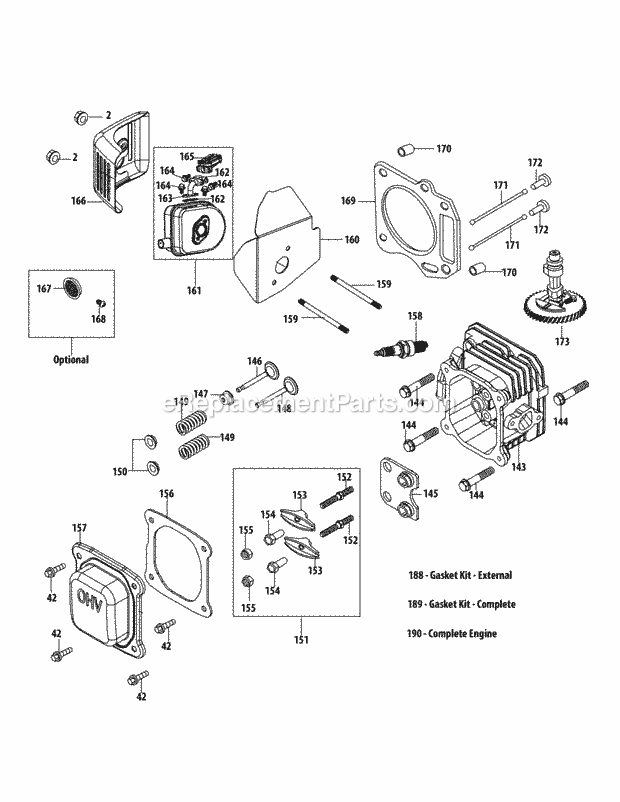 MTD 11A-02JX706 (2013) Lawn Mower 1P65Nu_Cylinder_Head Diagram