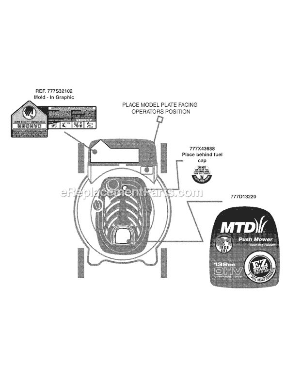 MTD 11A-41MB304 (2009) Push Walk-Behind Mower Page C Diagram