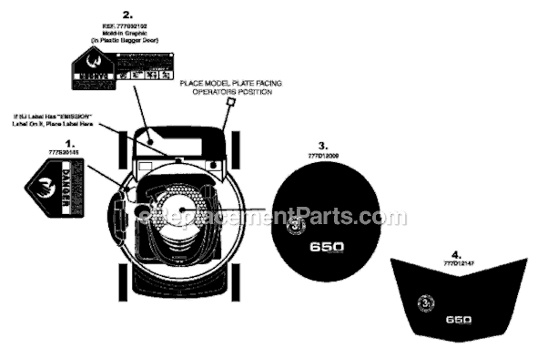 MTD 11A-439S054 (2008) Push Walk-Behind Mower Page B Diagram