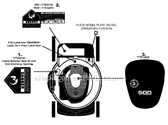 MTD 11A-544B704 (2008) Push Walk-Behind Mower Page B Diagram