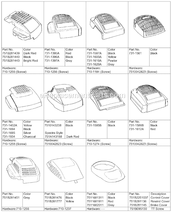 MTD Gold 11A-549W382 (2002) Push Walk-Behind Mower Page B Diagram