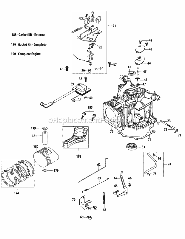 MTD 11A-A0JT706 (2013) Lawn Mower 1P65Bu_Crankcase Diagram
