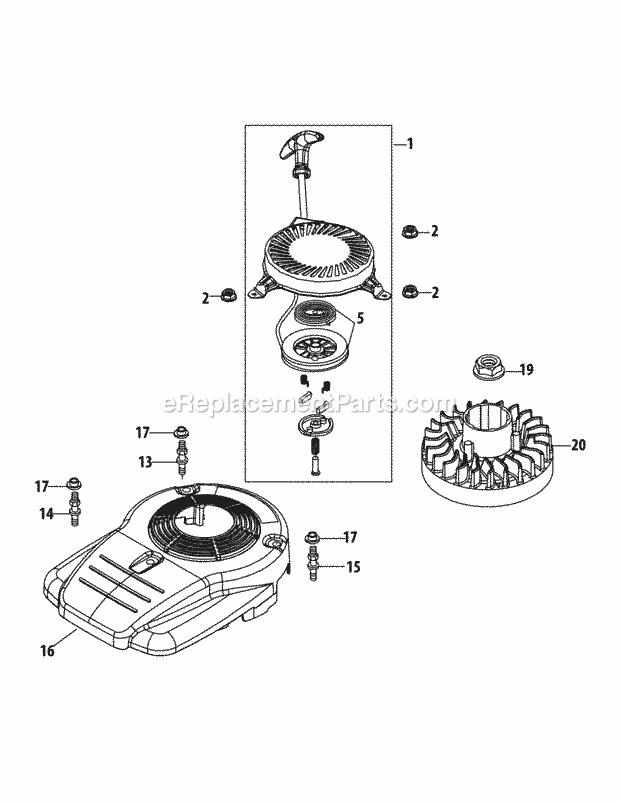 MTD 11A-A0JT706 (2013) Lawn Mower 1P65Bu_Flywheel_And_Shroud Diagram