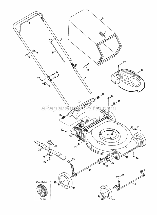 MTD 11A-A1JT706 (2013) Lawn Mower General_Assembly Diagram