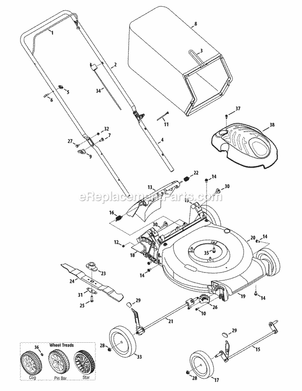 MTD 11A-A1JT827 (2012) Lawn Mower General_Assembly_11A-A1X Diagram