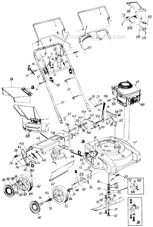 MTD 125-528C000 (1995) Lawn Mower Page B Diagram