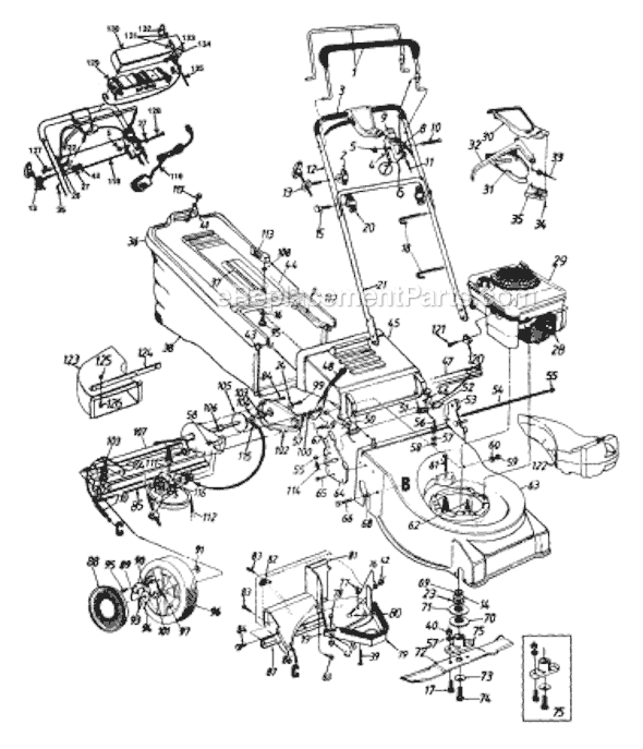 MTD 126E478E752 (725-493) (1996) Lawn Mower Page C Diagram