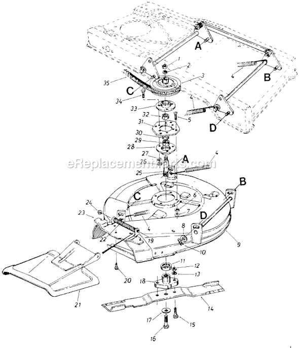 MTD 126-560-720 (1986) Self-Propelled Walk-Behind Mower Page C Diagram