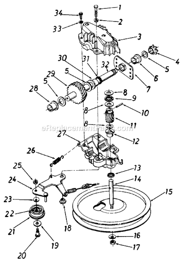 MTD 126-560-151 (1986) Self-Propelled Walk-Behind Mower Page D Diagram