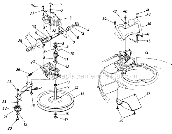 MTD 127-182-205 (1987) Self-Propelled Walk-Behind Mower Page B Diagram