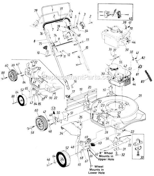 MTD 128-269R000 (1988) Self-Propelled Walk-Behind Mower Page B Diagram