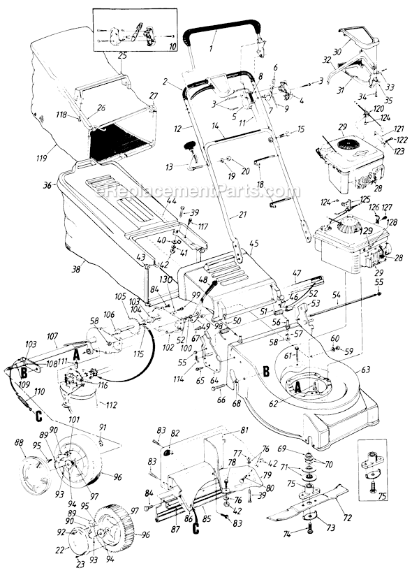 MTD 128-476R064 Lawn Mower Page C Diagram