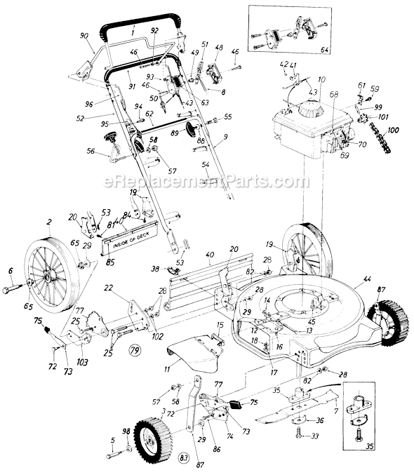 MTD 128-516C000 (1988) Self-Propelled Walk-Behind Mower Page B Diagram