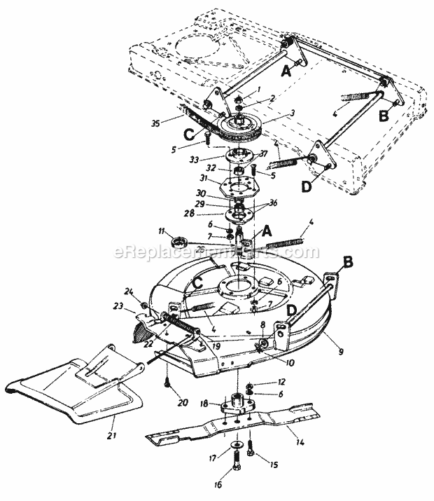 MTD 128-560B205 Lawn Mower Page C Diagram