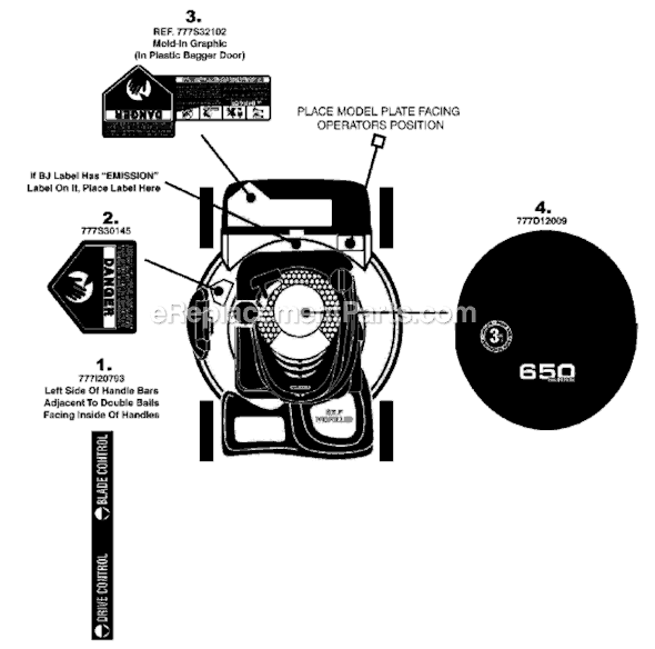 MTD 12A-469S401 (2008) Self-Propelled Walk-Behind Mower Page B Diagram