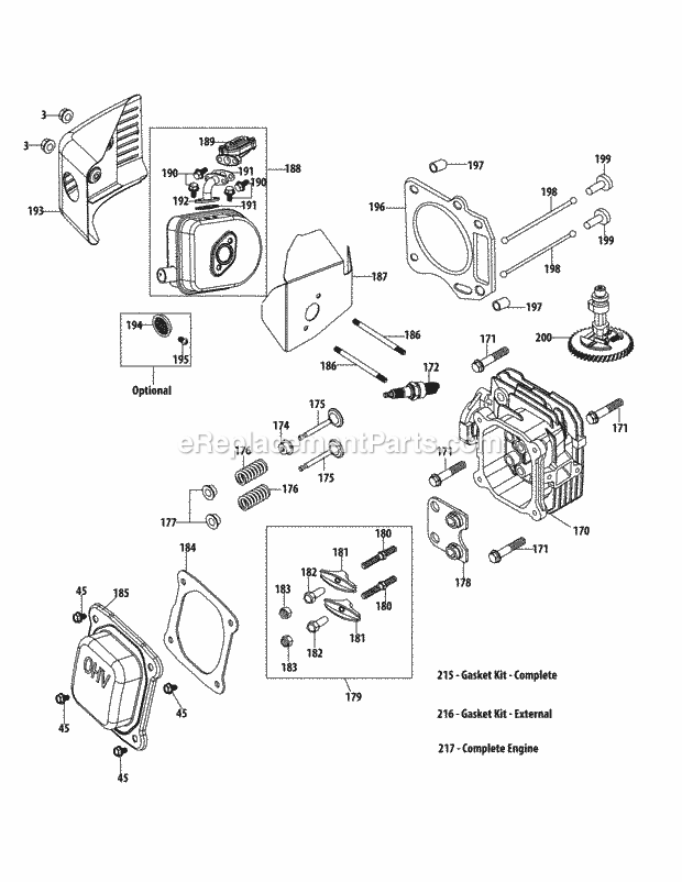 MTD 12AGB2JZ704 (2012) Lawn Mower 2P70Mu_Cylinder_Head Diagram