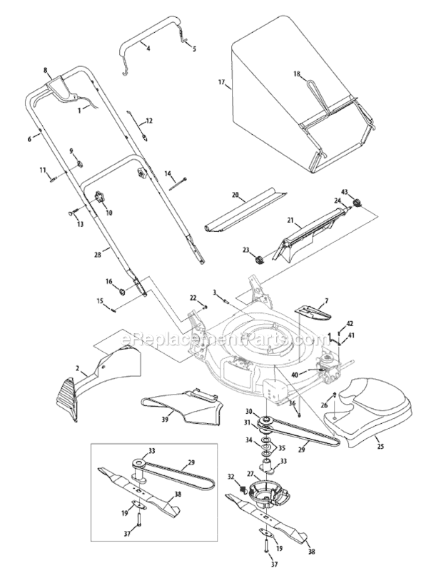 MTD 12AV569S301 (2008) Self-Propelled Walk-Behind Mower Page B Diagram