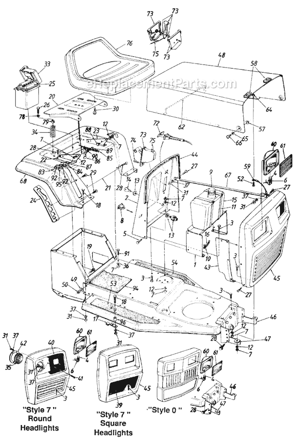 MTD 130-353D000 (1990) Lawn Tractor Page E Diagram