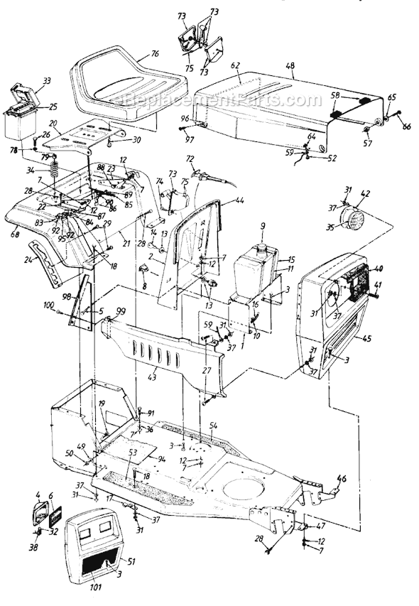 MTD 130-435-000 (Style 5) (1990) Lawn Tractor Page F Diagram