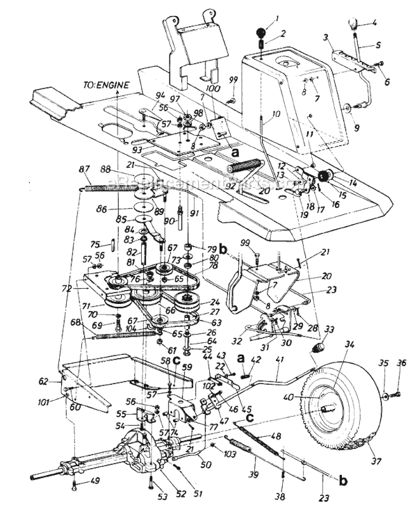 MTD 130-510-019 (1990) Lawn Tractor Page F Diagram