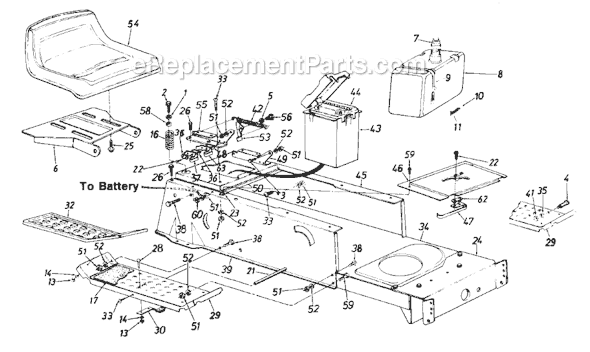 MTD 130-601-000 (1990) Lawn Tractor Page B Diagram