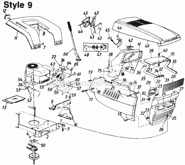 MTD 130-659F000 (1990) Lawn Tractor Parts Diagram