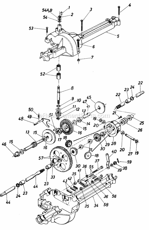 MTD 130-659F000 (1990) Lawn Tractor Single_Speed_Transaxle_Right_Hand Diagram