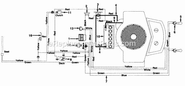 MTD 130-803H103 Lawn Tractor Electrical Diagram