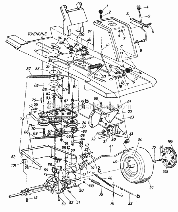 MTD 131-522-000 (1991) Lawn Mower Page C Diagram