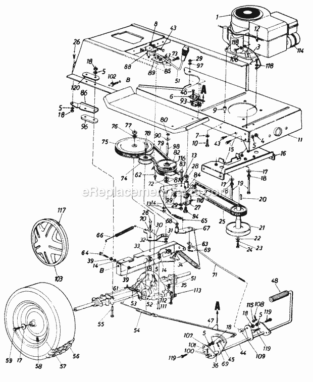 MTD 131-637-000 (1991) Lawn Tractor Page C Diagram