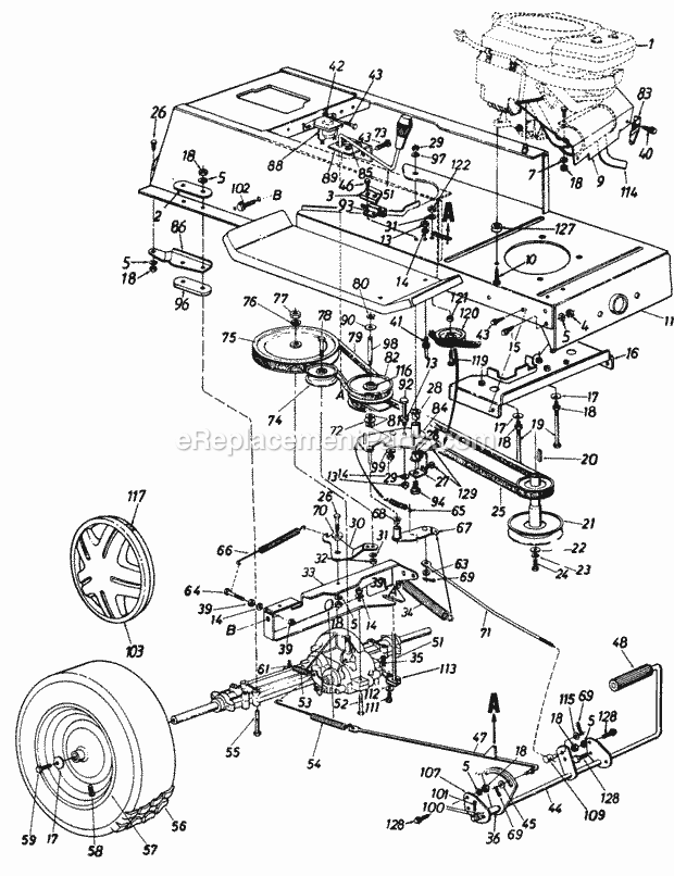 MTD 131-680-000 (1991) Lawn Tractor Page D Diagram