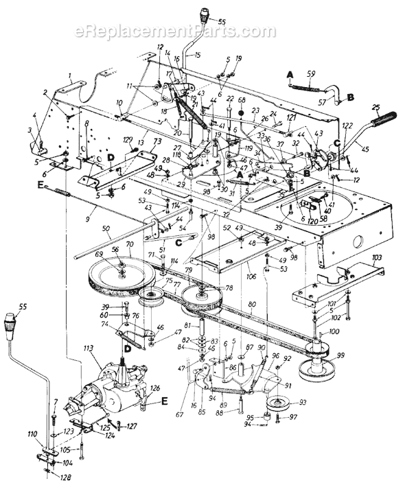 MTD 131-809H000 (Deck H) (1991) Lawn Tractor Page C Diagram