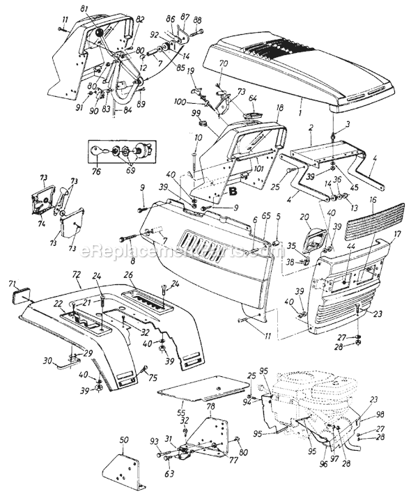 MTD 131-809H000 (Deck H) (1991) Lawn Tractor Page H Diagram